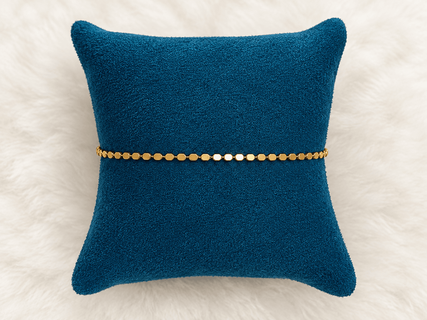 Golden Disc Mirror Chain Bracelet