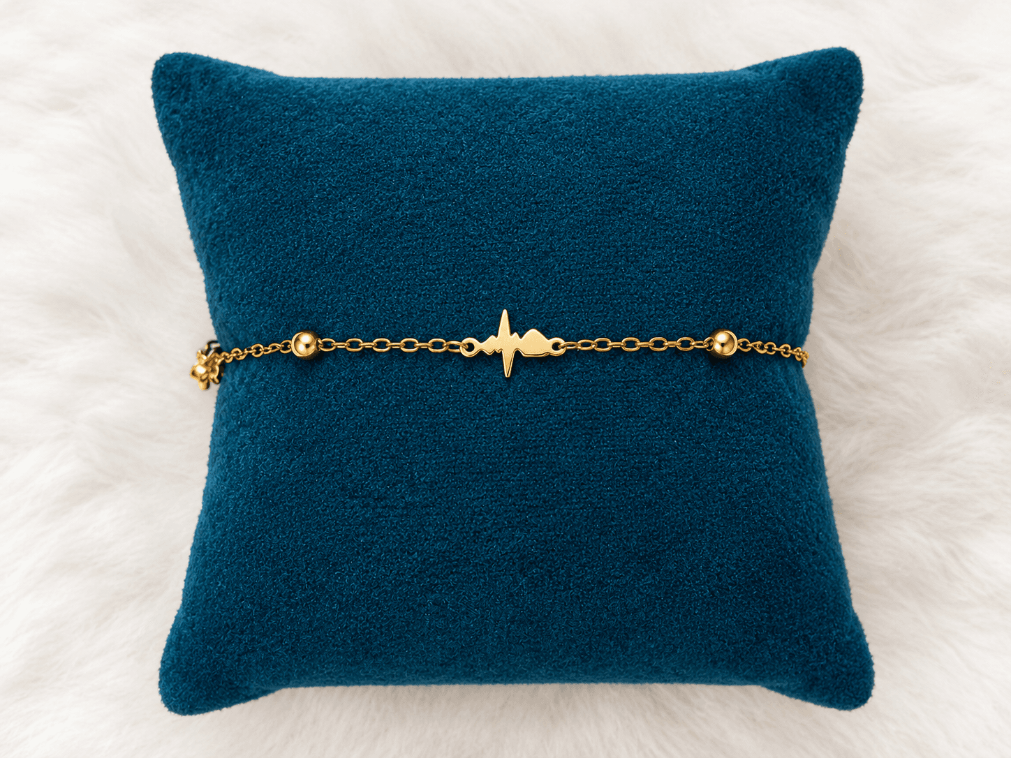 Golden Heartbeat & Heart Charm Bracelet