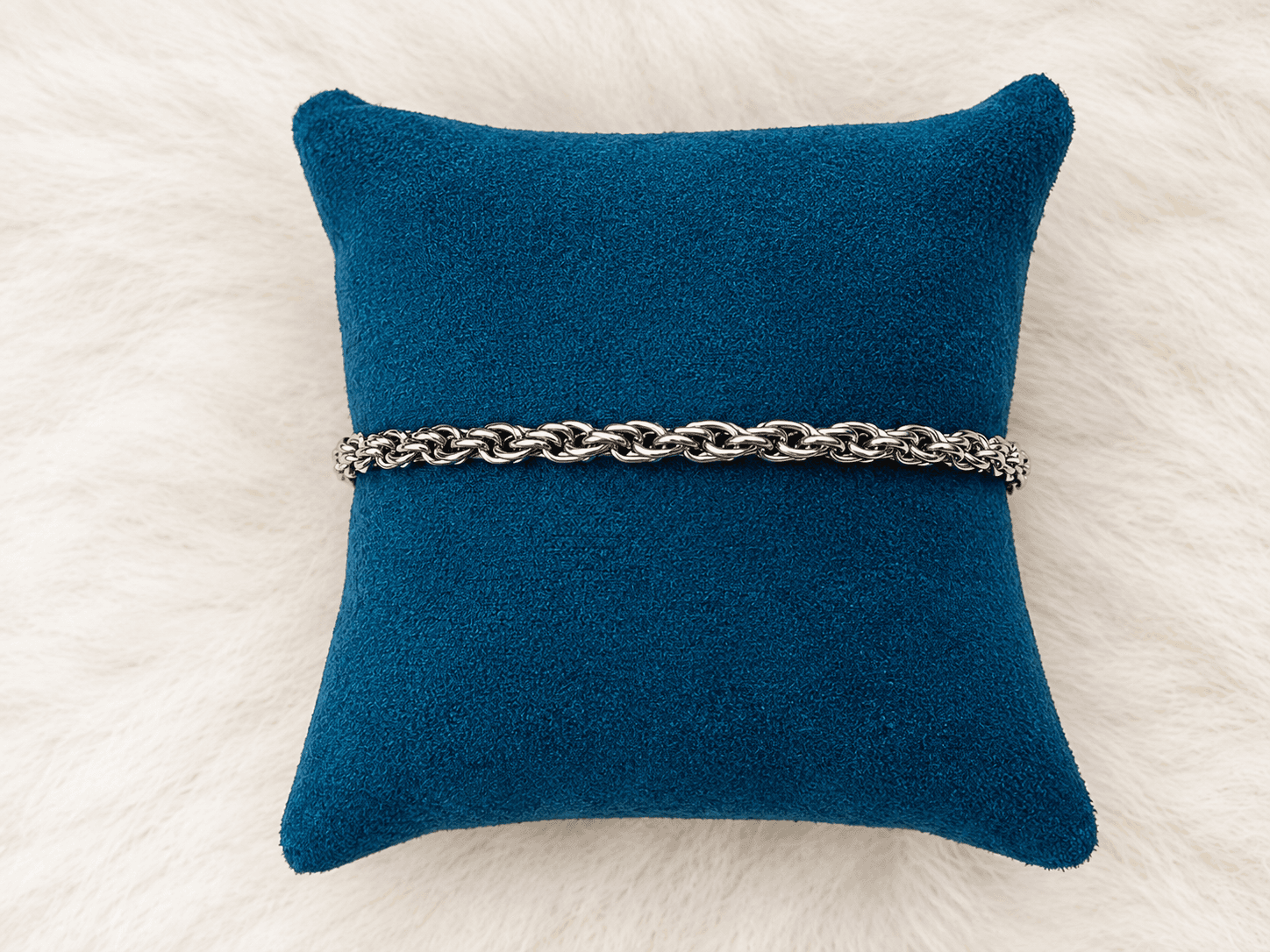 Silver Byzantine Link Chain Bracelet
