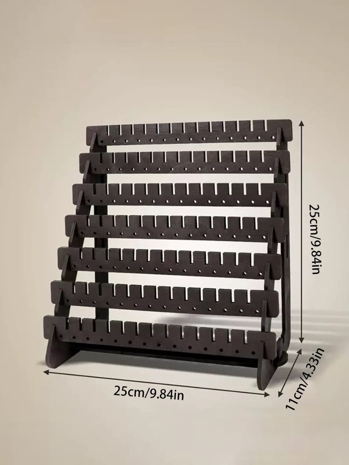 Multi-Tier Plywood Earring Display Rack & Organizer Holder Stand(black)